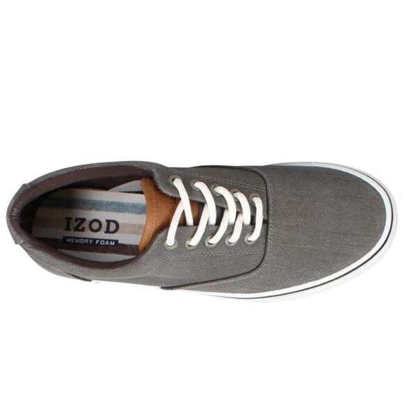 IZOD Men's Canvas Shoes Memory foam Gray Size 10 NIB - Picture 10 of 14